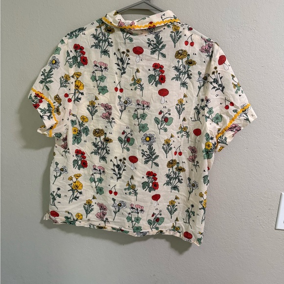 Ban.do Floral Botanical Print Button Front Shirt Women’s XL - Picture 3 of 5